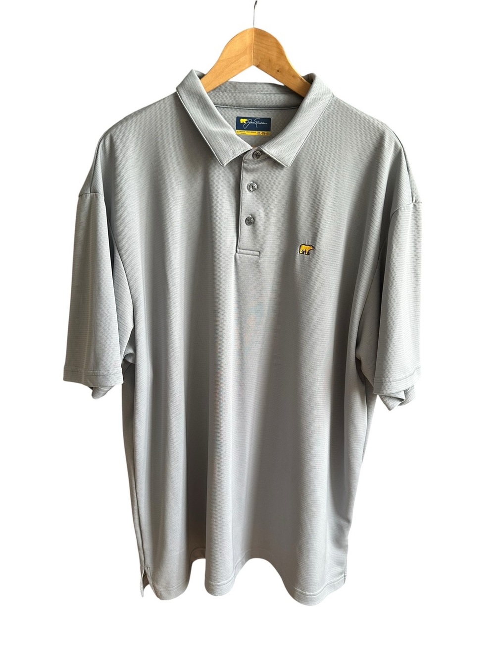 Jack Nicklaus Men's Polo Golden Bear Golf Shirt Light Gray Size XXL
